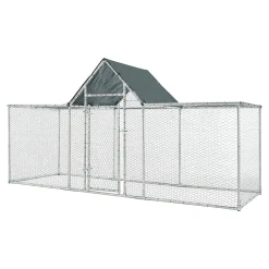 Enclos Extérieur Arguin Volière 300 x 100 x 100 - 150 cm Argent Vert pro.tec
