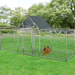 Enclos Extérieur Arguin Volière 300 x 100 x 100 - 150 cm Argent Vert pro.tec