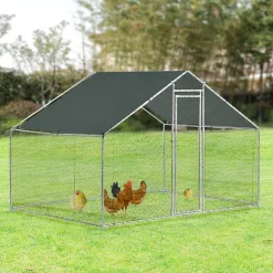Enclos Extérieur Wels Volière Acier Galvanisé 3 x 2 x 2 m Argent Vert Foncé pro.tec