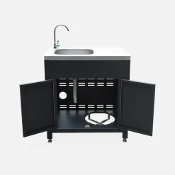 Ensemble de meubles de cuisine extérieure en acier inoxydable 6 modules