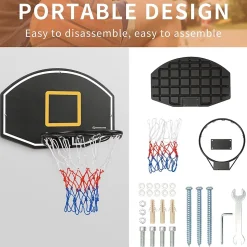 Ensemble de Panneau de Basket-Ball à Montage Mural pour extérieur et intérieur