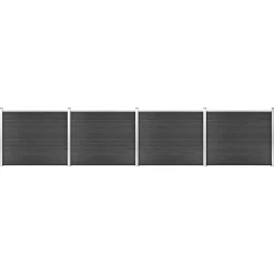Ensemble de panneau de clôture WPC 699x146 cm Gris vidaXL