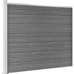 Ensemble de panneau de clôture WPC 872x146 cm Gris vidaXL