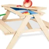 Ensemble Table de Jardin-Bac à Sable-Bac à Eau-Enfants-Bois
