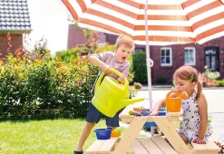 Ensemble Table de Jardin-Bac à Sable-Bac à Eau-Enfants-Bois