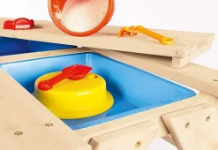Ensemble Table de Jardin-Bac à Sable-Bac à Eau-Enfants-Bois