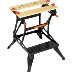 Etabli-étau pliable grand format - Plan de travail : 610 x 384 mm - 2 hauteurs - Charges maximales : 160 kg (WM536-XJ)