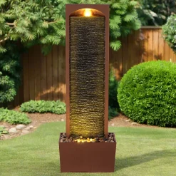 Fontaine cascade LED en polyrésine, rouge Teamson Home