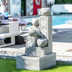 Fontaine de jardin cascade 4 coupes 90 cm