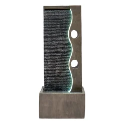 Fontaine de Jardin Harmony Falls Avec Éclairage LED Blanc Chaud & Brosse à Nettoyage