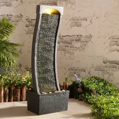 Fontaine LED en polyrésine, noire Teamson Home