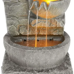 Fontaine LED en polyrésine, grise Teamson Home