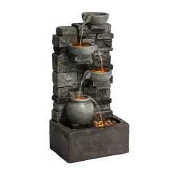 Fontaine LED en polyrésine, grise Teamson Home