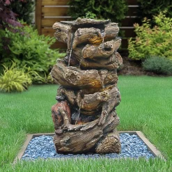 Fontaine Sylvia Art-Pond 28x22x48 cm avec éclairage LED blanc chaud et pompe 250L/h