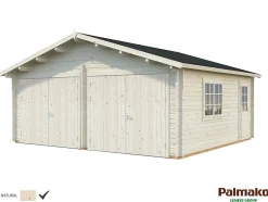 Garage double Roger bois naturel Porte bois surface 28.4m²