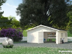 Garage double Roger bois naturel Porte bois surface 28.4m²