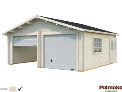 Garage double Roger bois naturel Porte sectionnelle surface 28.4m²