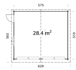 Garage double Roger bois naturel Porte sectionnelle surface 28.4m²