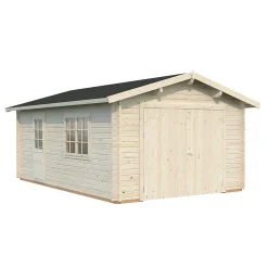 Garage en bois Roger Palmako 19M² double pentes