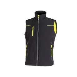 Gilet softshell U-Power UNIVERSE noir carbone FU188BC, doublure micro-polaire et zip hydrofuge