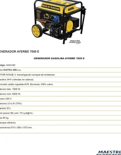Groupe électrogène essence 7000 W moteur Kiotsu 459 cc démarrage électrique