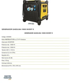 Groupe électrogène inverter 13000 W moteur Kiotsu 570 cc démarrage électrique