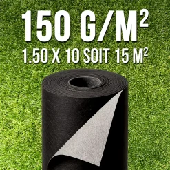 150grs 1.5Mx10M soit 15m2 Rouleau de Géotextile MGS