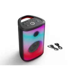 Haut-Parleur sans Fil Flame 22, Noir, Plastique, 21,9x33,3x19,6 cm, Majestic