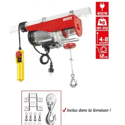 Hecht 8425 Treuil électrique Capacité jusqu a 250kg hauteur de levage 6 a 12m 450 watts