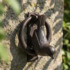 Heurtoir de porte oiseaux en fonte