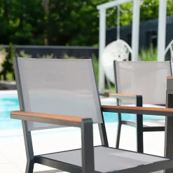 HOME DELUXE Chaise de jardin empilable SEDIA - 1 pièce Chaise empilable, chaise de balcon, chaise de terrasse