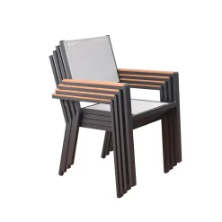 HOME DELUXE Chaise de jardin empilable SEDIA - 1 pièce Chaise empilable, chaise de balcon, chaise de terrasse