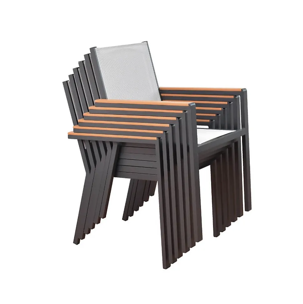 HOME DELUXE Chaise de jardin empilable SEDIA - 1 pièce Chaise empilable, chaise de balcon, chaise de terrasse
