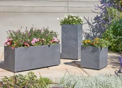 Jardinière plastique Volcania gris foncé 100 x 38,7 x h. 43 cm