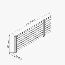 Kit Clôture SLIM PVC Blanc H. 90 cm x L. 11.10 m - 7 Lisses claire-voie
