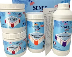 Kit Complet de Traitement pour Spa - Anti-Mousse, Régulateurs de pH et Oxygène Choc