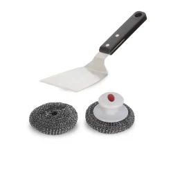 Kit nettoyage pour plancha 1 spatule et 2 boules inox Le Marquier