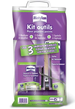 Kit outils pour pose de papiers peints 3 pièces Metylan
