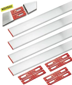Kit règles de maçon 4 x 1 mètre Ocai Fixalu + 3 adaptateur et sacoche de rangement