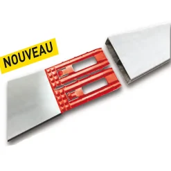 Kit règles de maçon 4 x 1 mètre Ocai Fixalu + 3 adaptateur et sacoche de rangement
