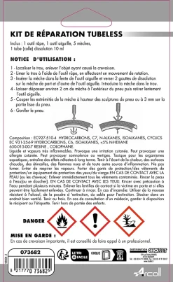 Kit réparation pour pneus Arcoll Tubeless
