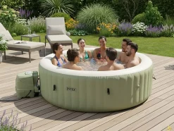 Kit spa gonflable Intex PureSpa Olive rond Bulles 8 places + Kit d'entretien