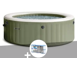 Kit spa gonflable Intex PureSpa Olive rond Bulles 4 places + 6 filtres