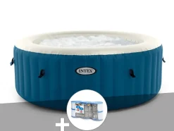 Kit spa gonflable Intex PureSpa Blue One rond Bulles 2/4 places + 6 filtres