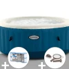 Kit spa gonflable Intex PureSpa Blue One rond Bulles 2/4 places + 6 filtres + Kit d'entretien