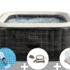Kit spa gonflable Intex PureSpa Ardoise carré Bulles 6 places + Aspirateur + Kit d'entretien + Porte-verre