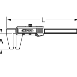 KS Tools - 300.0540 - Calibre à coulisse en inox digital pour disques de frein, 0-60 mm