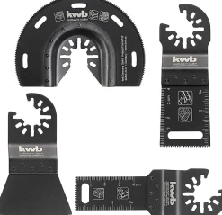 KWB by Einhell Set de 4 outils multifonctions pour bois, plastique et métal (3 lames de scie, 1 grattoir)