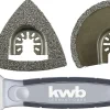 KWB by Einhell Set de 4 outils multifonctions pour le carrelage (1 râpe, 2 lames de scie, 1 grattoir)