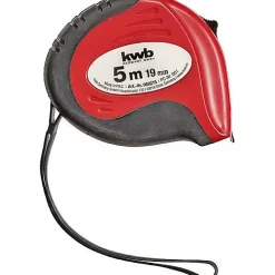 kwb mètre-ruban 5 m acier, boîtier plastique ABS incassable, classe de précision II